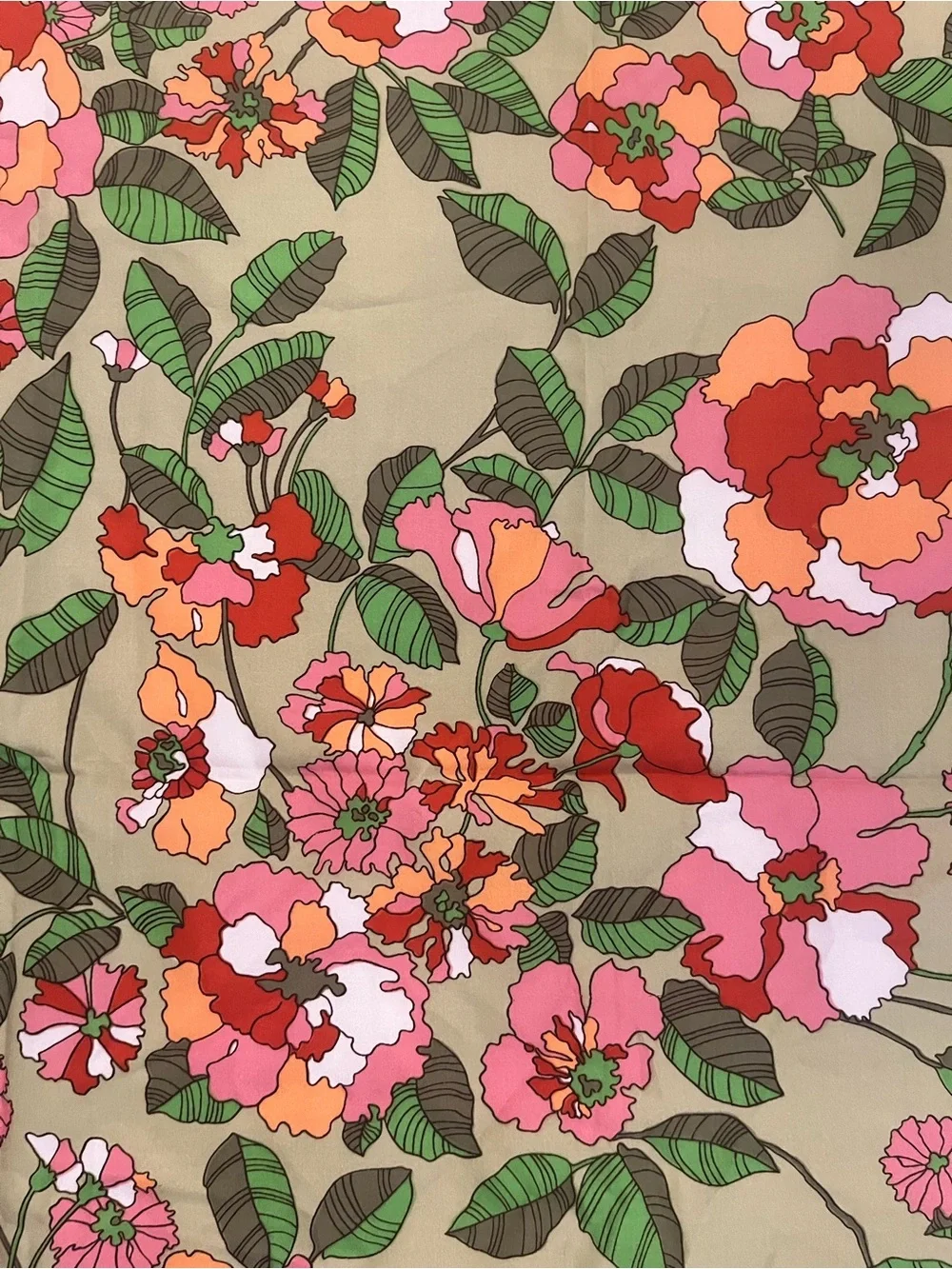 Vintage 70s floral square scarf